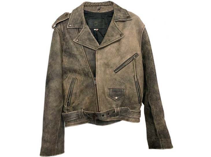 Last One. Distressed Classic Biker Jacket