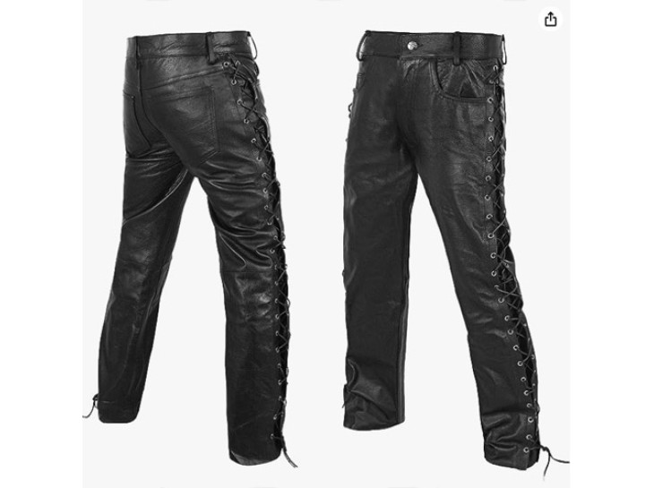 Last One. Leather Lace Motorcycle Pants