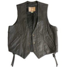 Last One. Leather Biker Vest (Small)