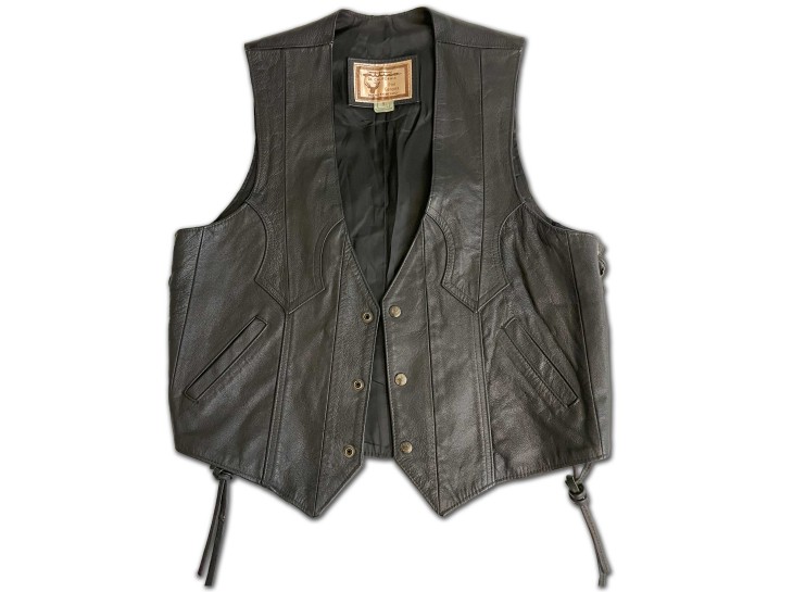 Last One. Leather Biker Vest (Small)